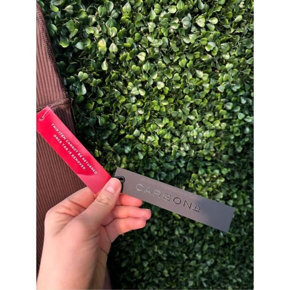 Carbon38 High Rise Flared Ribbed Leggings Brown Sz XS NWT - Picture 3 of 4